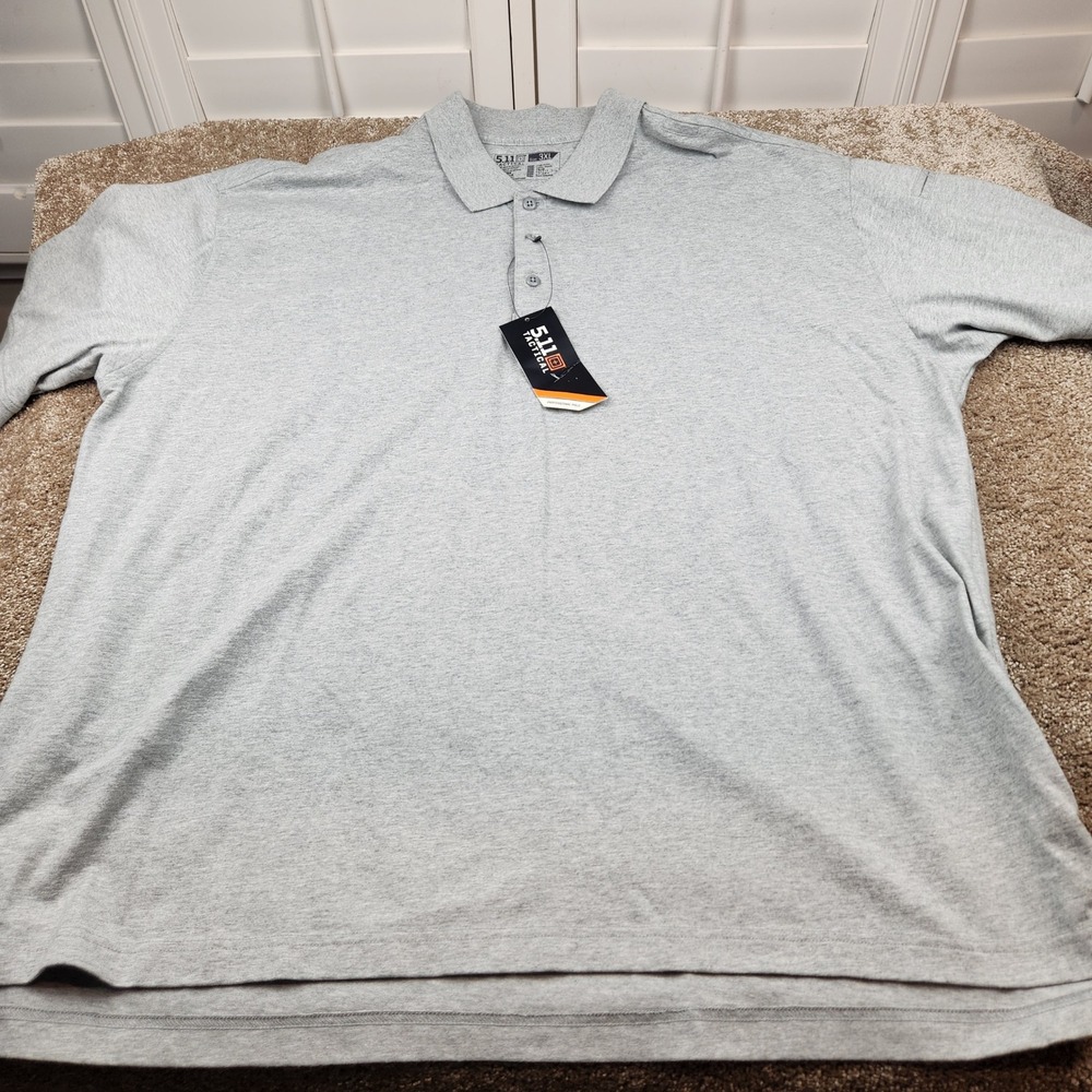 5.11 Tactical Mens Professional Polo Shirt Heather Grey 3XL XXXL 71182 NWT - Picture 6 of 8